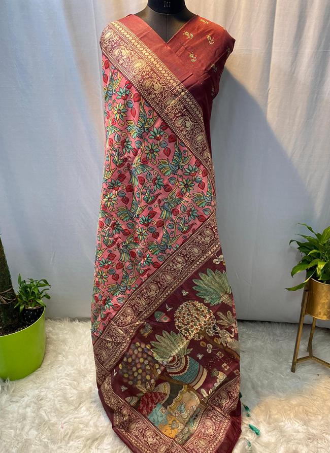 Soft Cotton Pink Traditional Wear Printed Saree